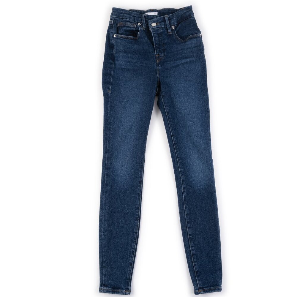 GOOD AMERICAN dark wash Crossover Skinny Jeans size 00